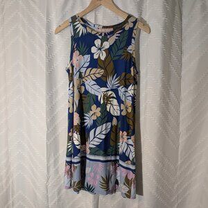 Loft Shift A-Line Sleeveless Tank Tropical Print Dress, Size SP